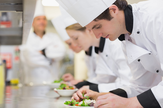 Students in culinary class