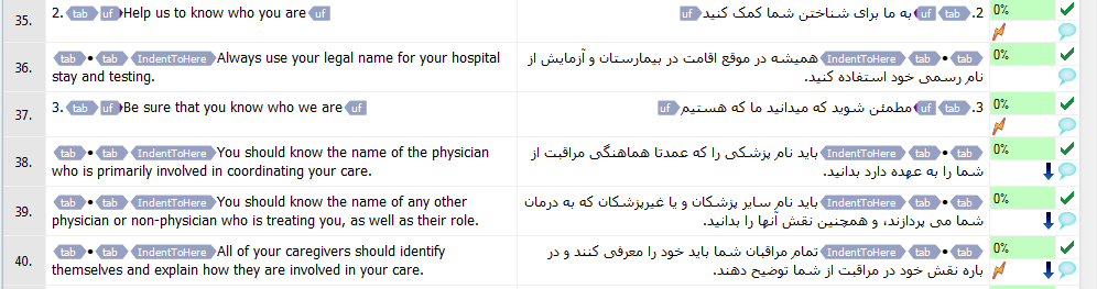 English & Arabic TM Segments