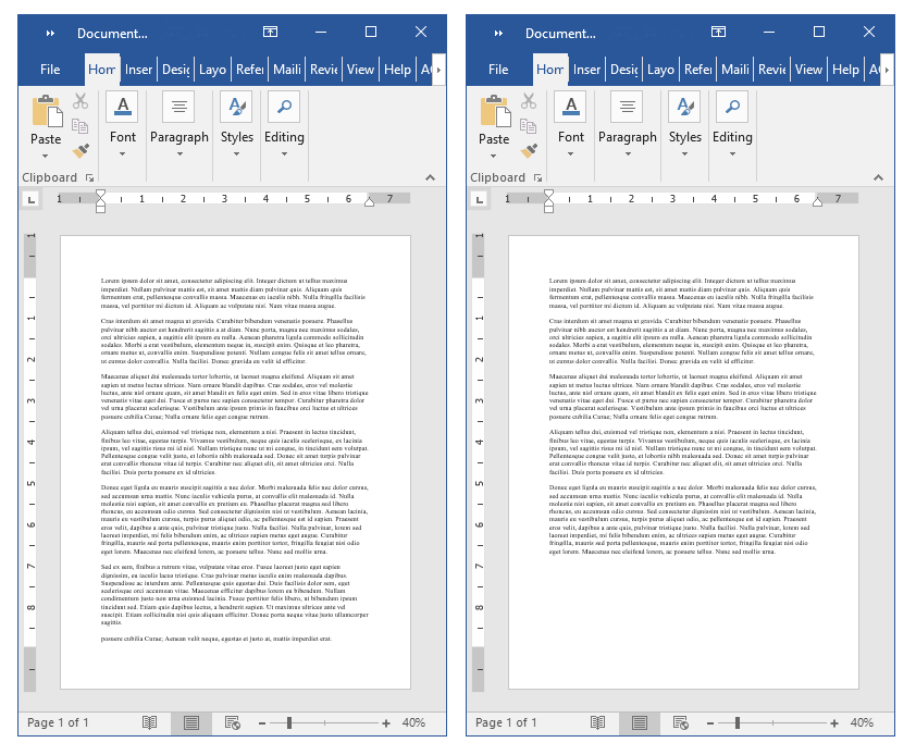 No Whitespace vs Sufficient Whitespace in MS Word
