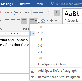 Adjusting the Line Spacing in MS Word