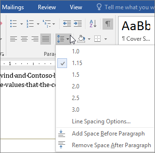 paragraph spacing in word 216