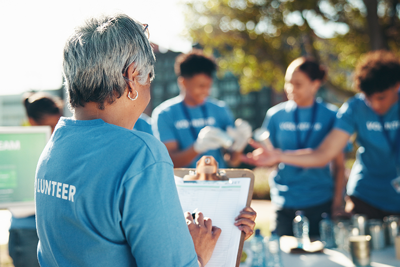 Nonprofit staff supporting community members