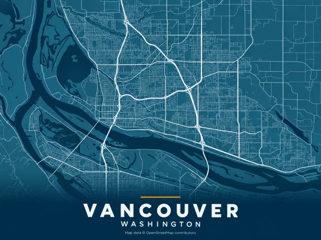 Vancouver, Washington map portrait